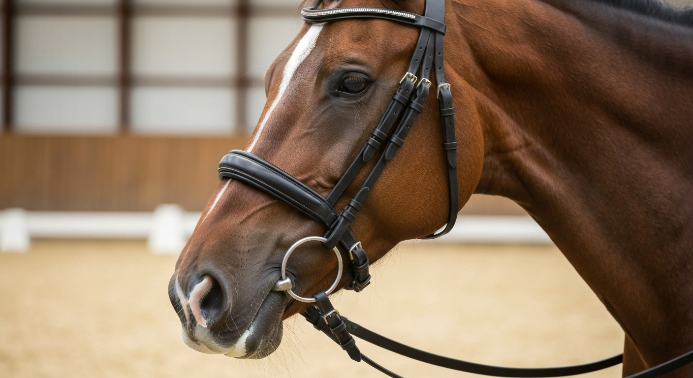 De invloed van een anatomisch hoofdstel op de aanleuning bij een bitgevoelig paard