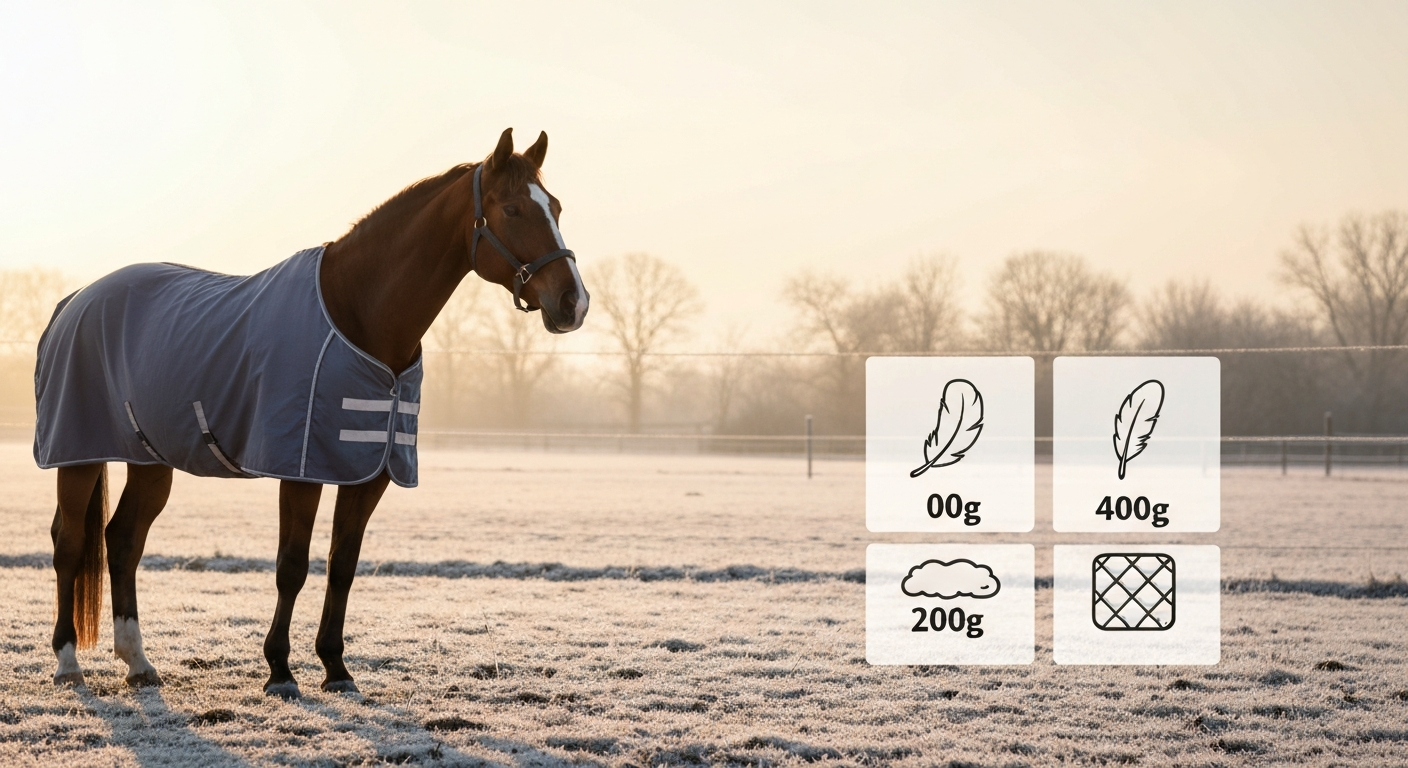 Stappenplan: zo bepaal je het ideale aantal gram voor de winterdeken van je paard