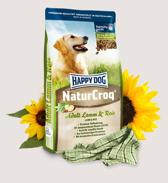 Geheugen Lee Verbanning Happy Dog Premium - NaturCroq Lamm en Reis - dierenvriendshop