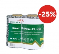 Duopack Kunststof draad 6 RVS geleiders, Wit 2x250m