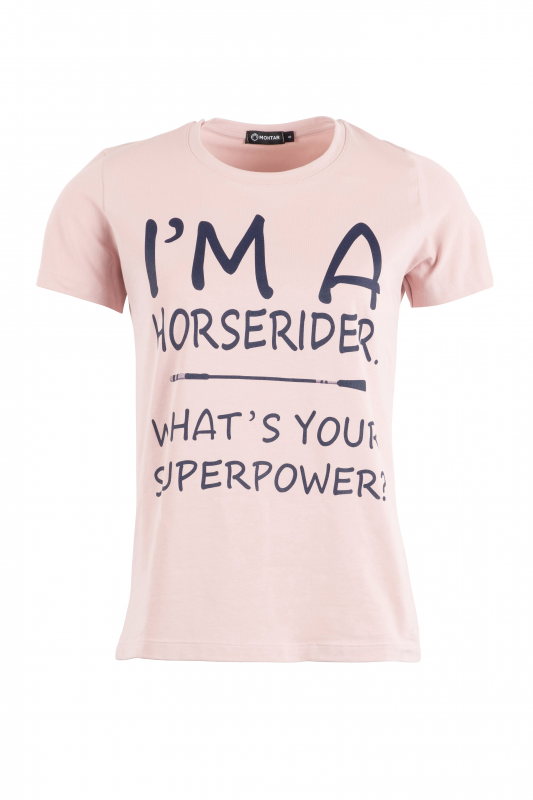 Montar Mae rosa T-shirts with text