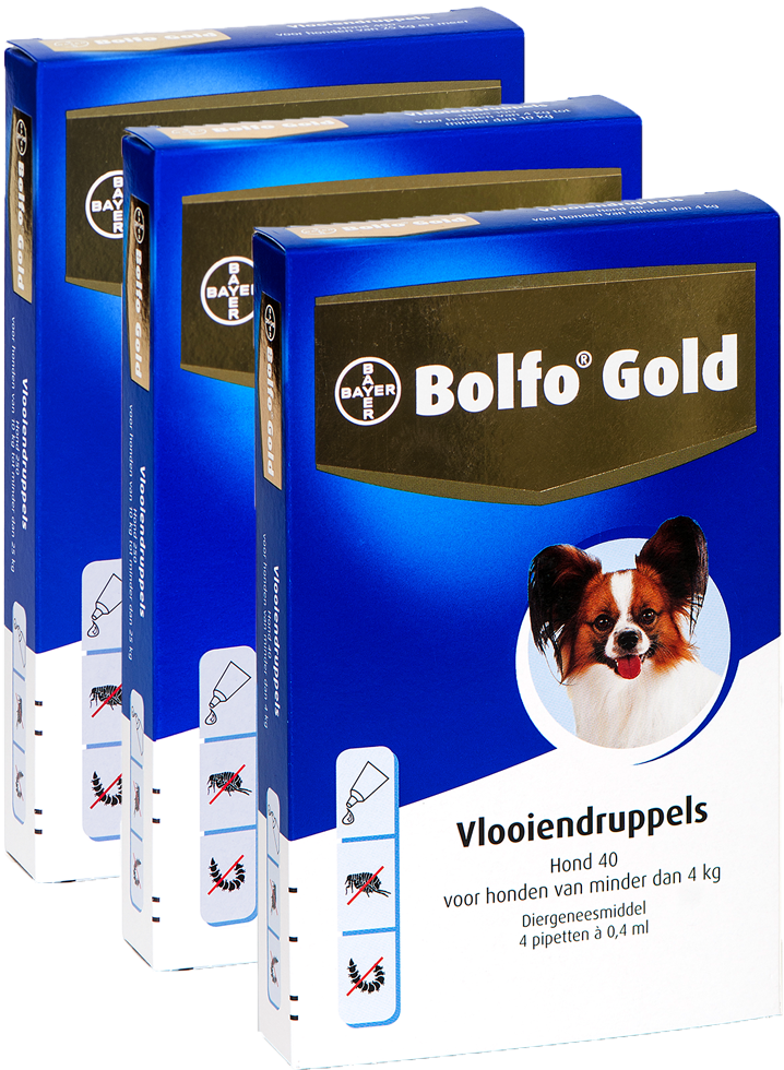 Bolfo Gold Vlooiendruppels Hond 40 4P (tot 4kg)