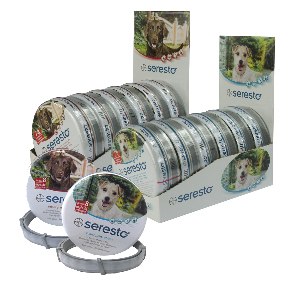 Lang overeenkomst cliënt Seresto 4,50 g + 2,03 g vlooien-/tekenband hond 8kg - dierenvriendshop