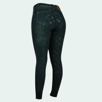 DUBLIN SHONA FULL GRIP SILICONE PRINT DENIM BREECHES ASH