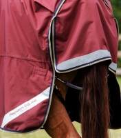 Premier equine Buster Zero Turnout Rug with Classic Neck Cover Burgundy- hals afneembaar