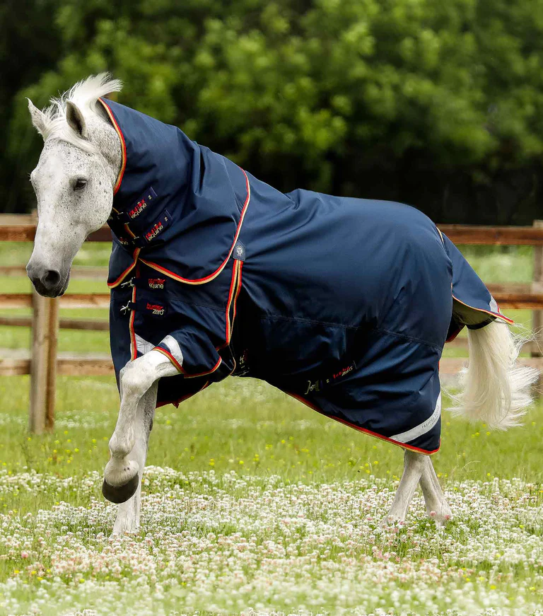 Premier equine Buster Zero Turnout Rug with Classic Neck Cover Navy-hals afneembaar