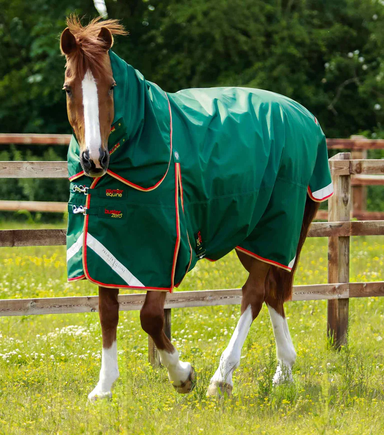 Premier equine Buster Zero Turnout Rug with Classic Neck Cover groen-hals afneembaar