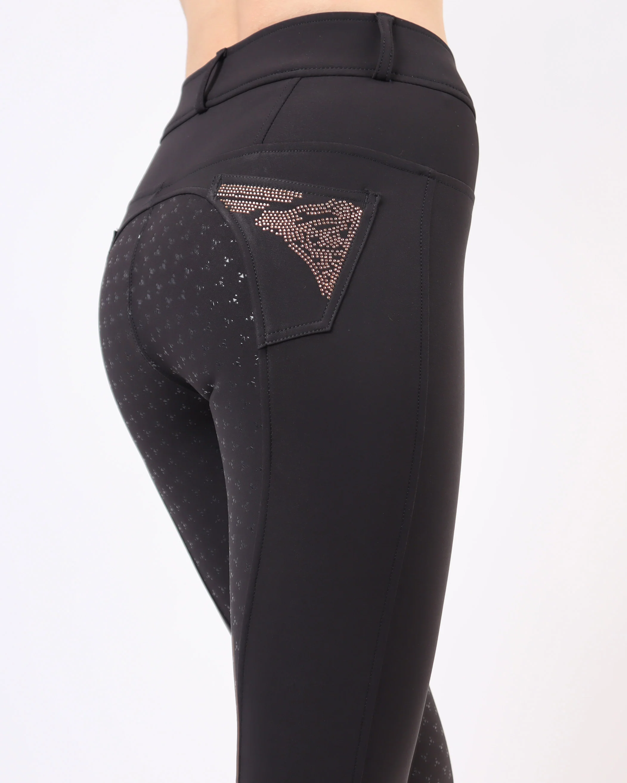 Montar Rosa black breeches with rosegold crystals