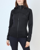 Liza hoody with rosegold crystals full zip black