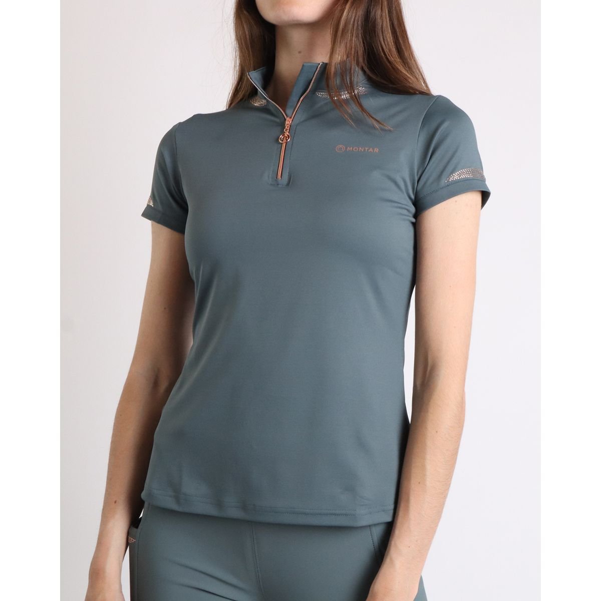 MoKelsey rosegold crystals polo jade