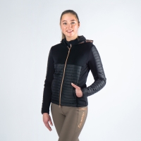 EQUESTRIAN PRO PUFFER VEST MAGNIFICENT ZWART/ROSE