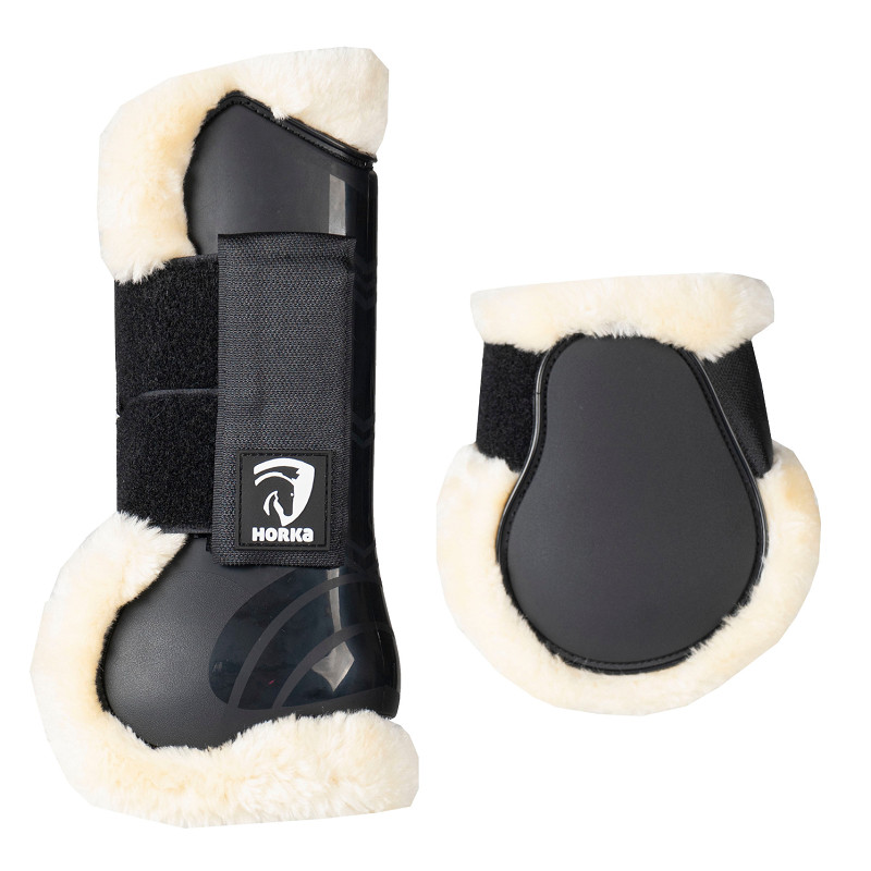 PVC beenbeschermers met bont , set van 4