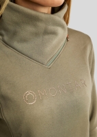 MoNaja Dusty Green Side Neckzipper rosegold  crystals