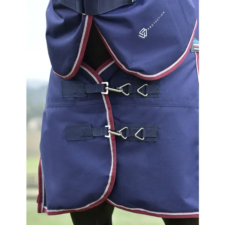 WEATHERBEETA COMFITEC ESSENTIAL TURNOUT DETACH-A -NECK 220G NAVY/BURGUNDY