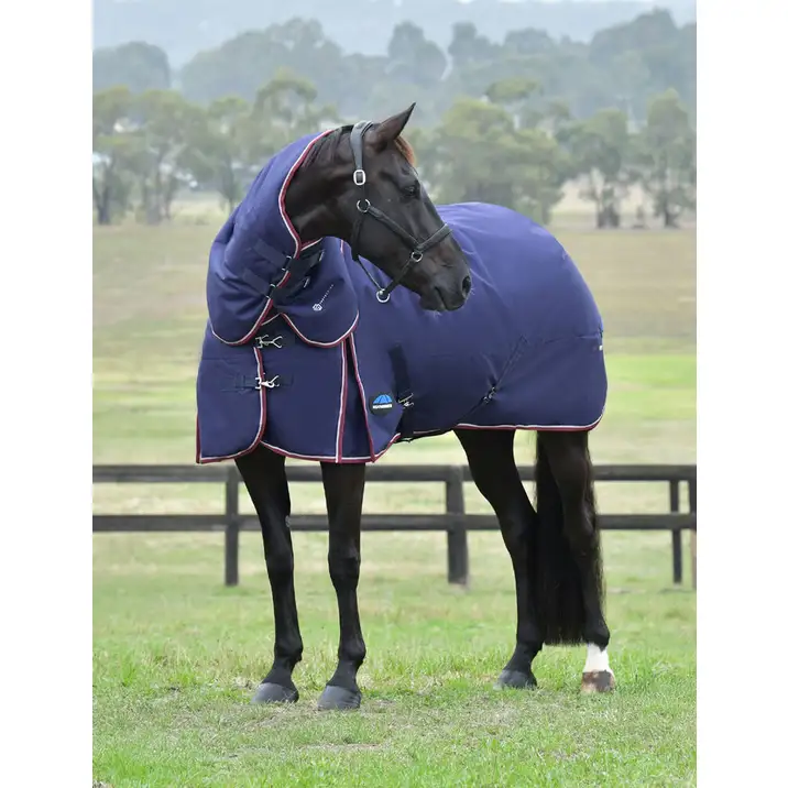 WEATHERBEETA COMFITEC ESSENTIAL TURNOUT DETACH-A -NECK 220G NAVY/BURGUNDY