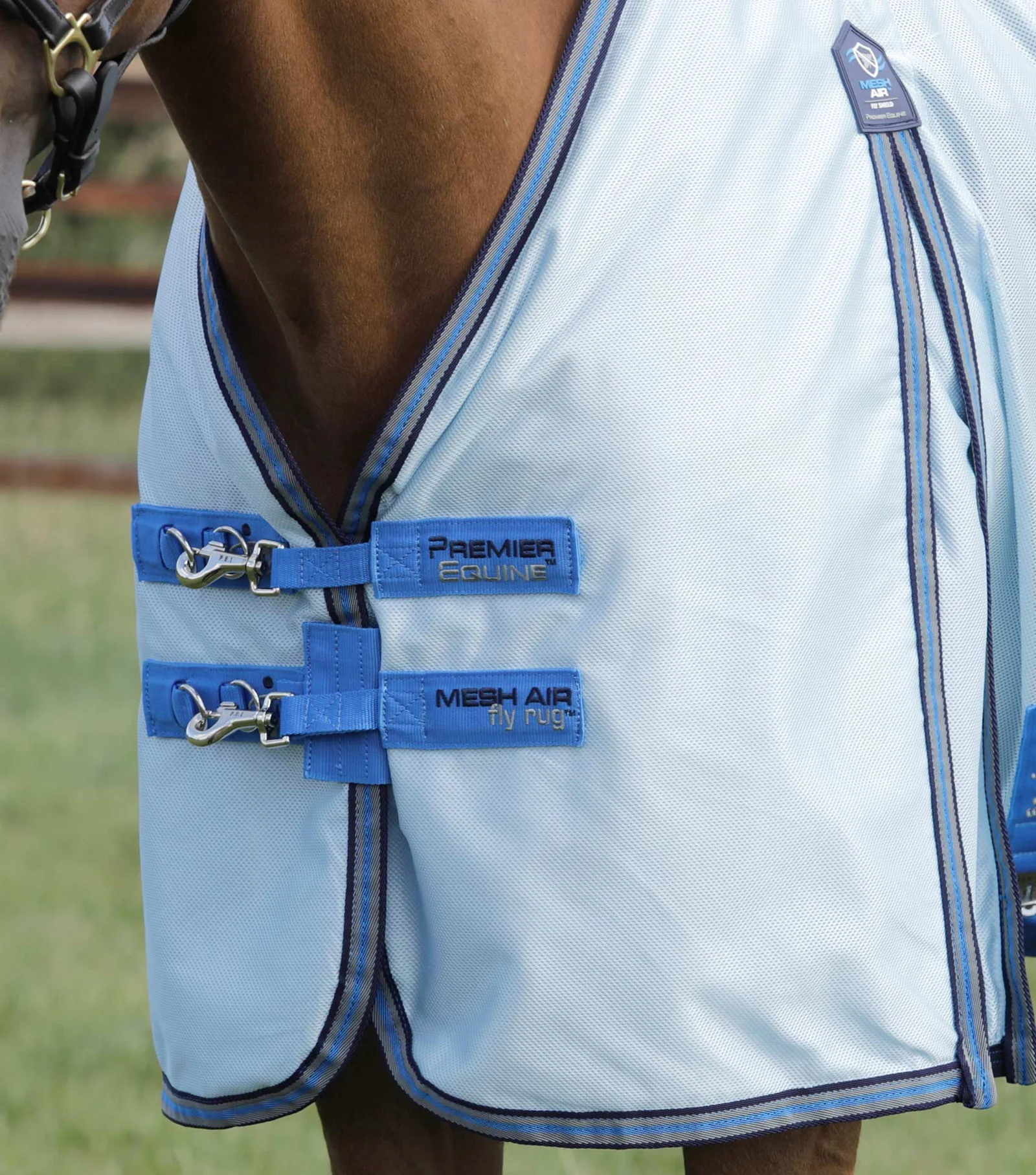 PE Mesh Air Fly Rug with Surcingles Blue